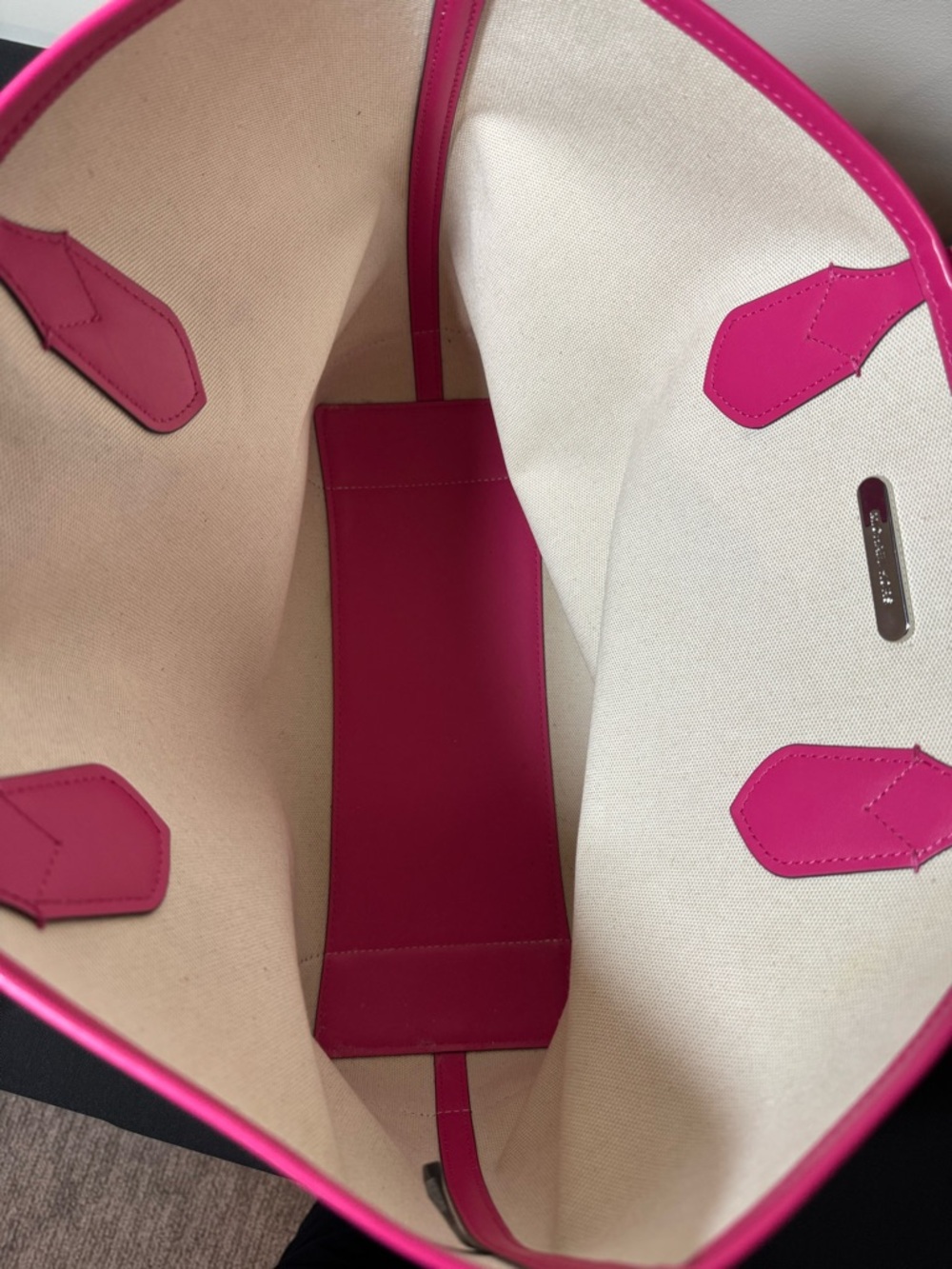Michael Kors Hot Pink MK Logo Tote - Picture 5 of 5